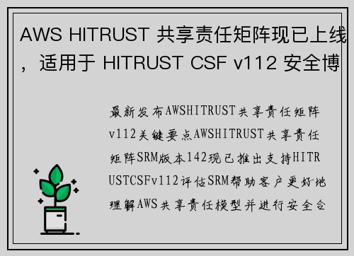 AWS HITRUST 共享责任矩阵现已上线，适用于 HITRUST CSF v112 安全博客
